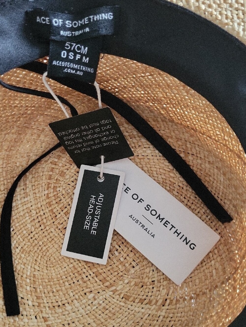 Ace Of Something Leonora Boater Natural Wide-Brim Straw Sun Hat - Picture 14 of 15
